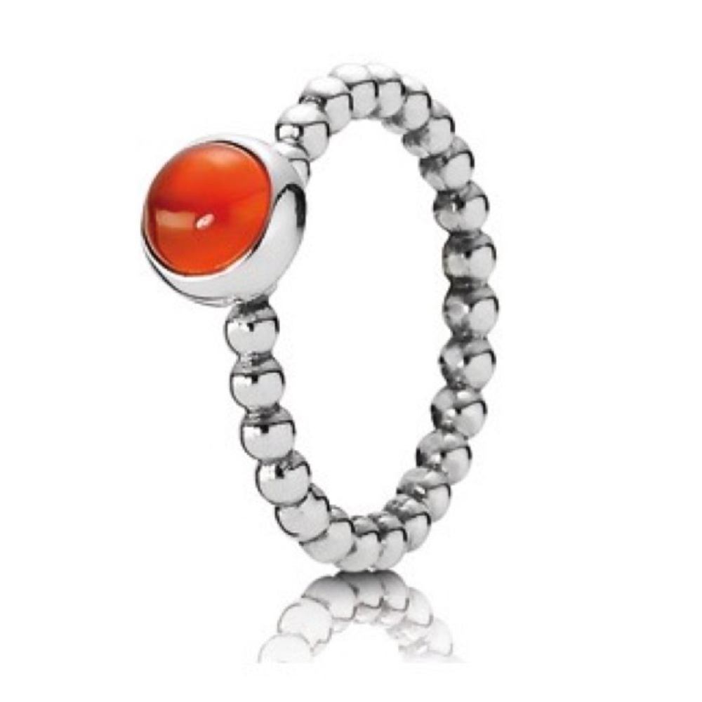 ♦️RARE♦️RETIRED♦️AUTHENTIC PANDORA CARNELIAN BUBBLE TWIST RING